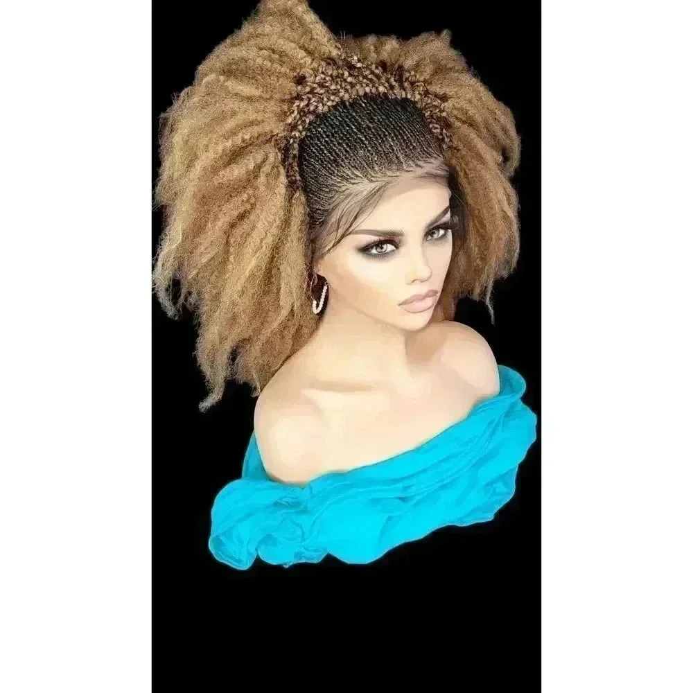 braided wigs, 100% handmade, chic short afro style, gorgeous, vibrant colors NWT - Picture 2 of 15